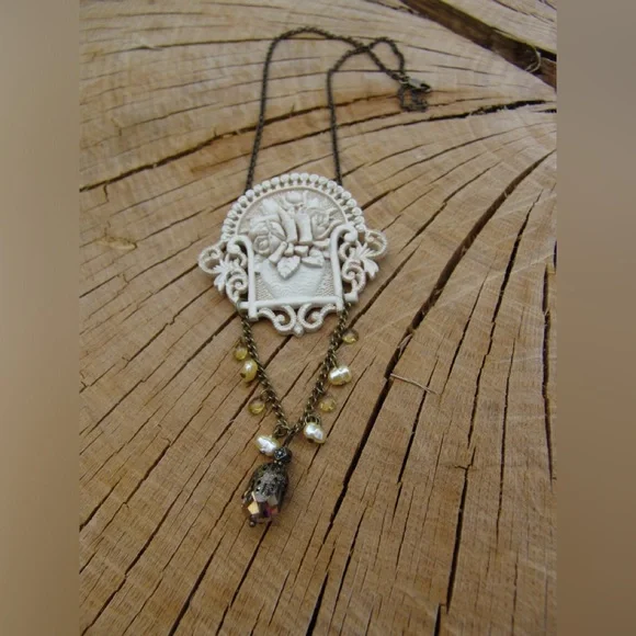 Repurposed Recycled Resin Statement Necklace - Picture 3 of 4